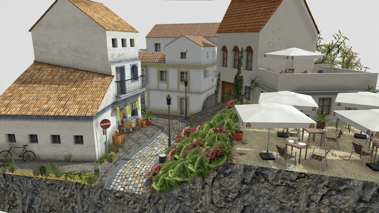 Low poly Tarifa cityscene